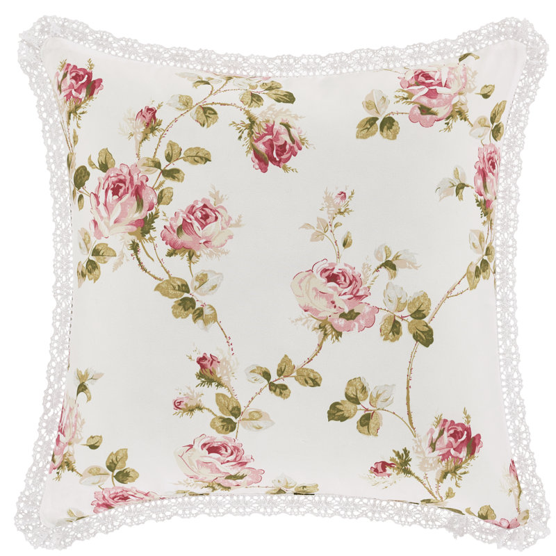 Coussin Rosemary, Blanc / rose / sauge