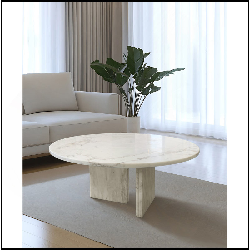 Table basse en marbre naturel blanc, petite table, table de salon, pierre naturelle, 27,6 H 12,6 pouces / 70 H 32 cm, marbre véritable, marbre véritable