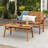 Birke Chevron Outdoor Acacia Patio Chat Set