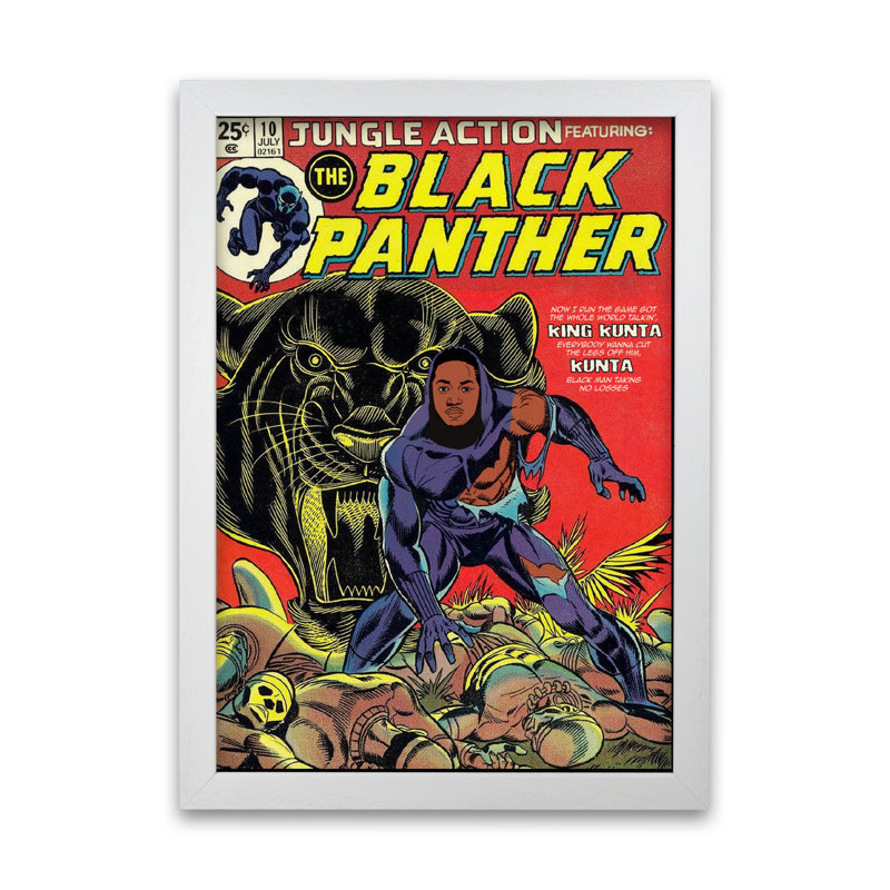Black Panther by David Redon - Print, 59.4 cm H x 42 cm W x 5 cm D, White Grain