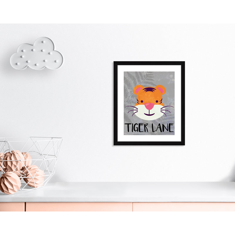 Impression sur papier Tigert Lane Tiger Lane, H 24,5 po x l 20,5 po x P 0,6 po, Encadré plat noir