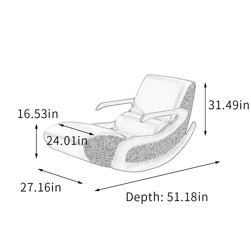 Chaise berçante ergonomique simple en similicuir, Noir