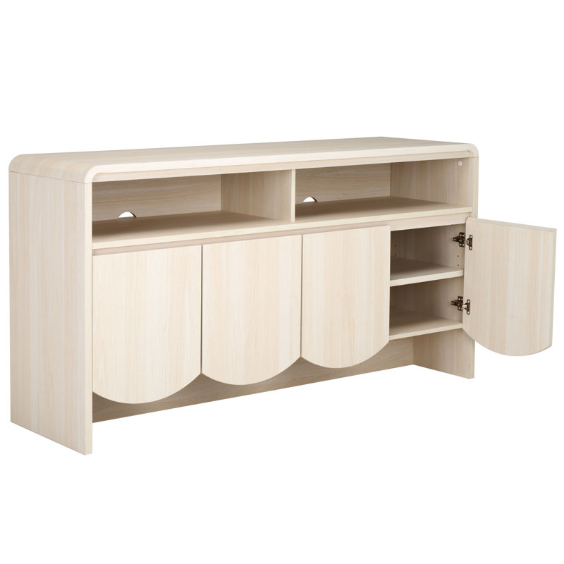 Ikeem 60.7'' W 4-Door 2-Shelf Sideboard , Bleached White