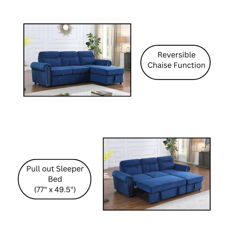 Canapé-lit modulaire réversible en velours Latitude Run®