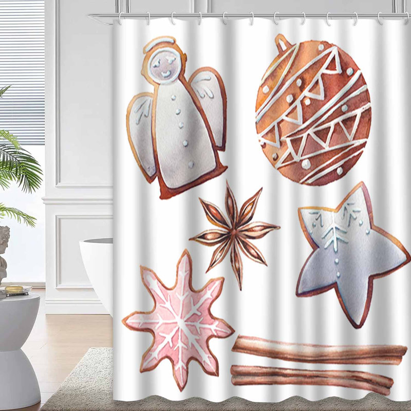 Rideau de douche blanc imperméable, rideaux de douche pour la salle de bain avec 12 crochets, 72" L x 72" W