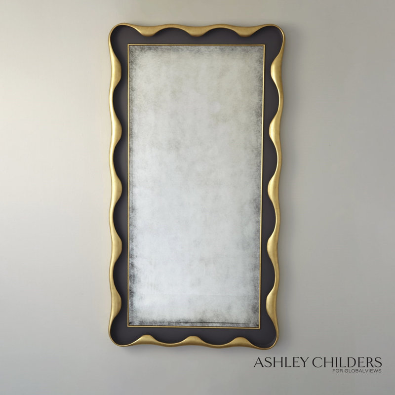 Venus Leaning Mirror, Gray/Gold