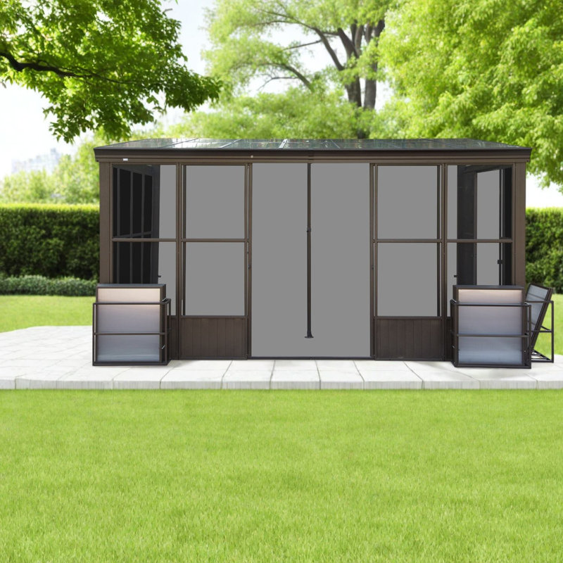 Pavillons et abris de jardin modernes (doit inclure la structure), véranda en aluminium 10 x 14