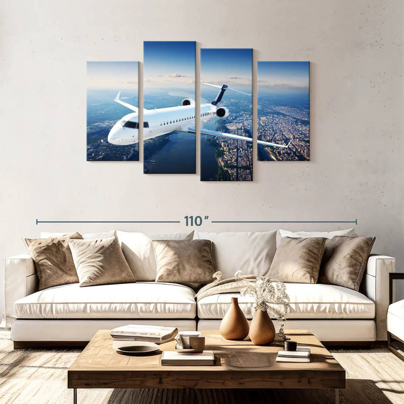 Flying Private Jet, H 48 po x l 75 po