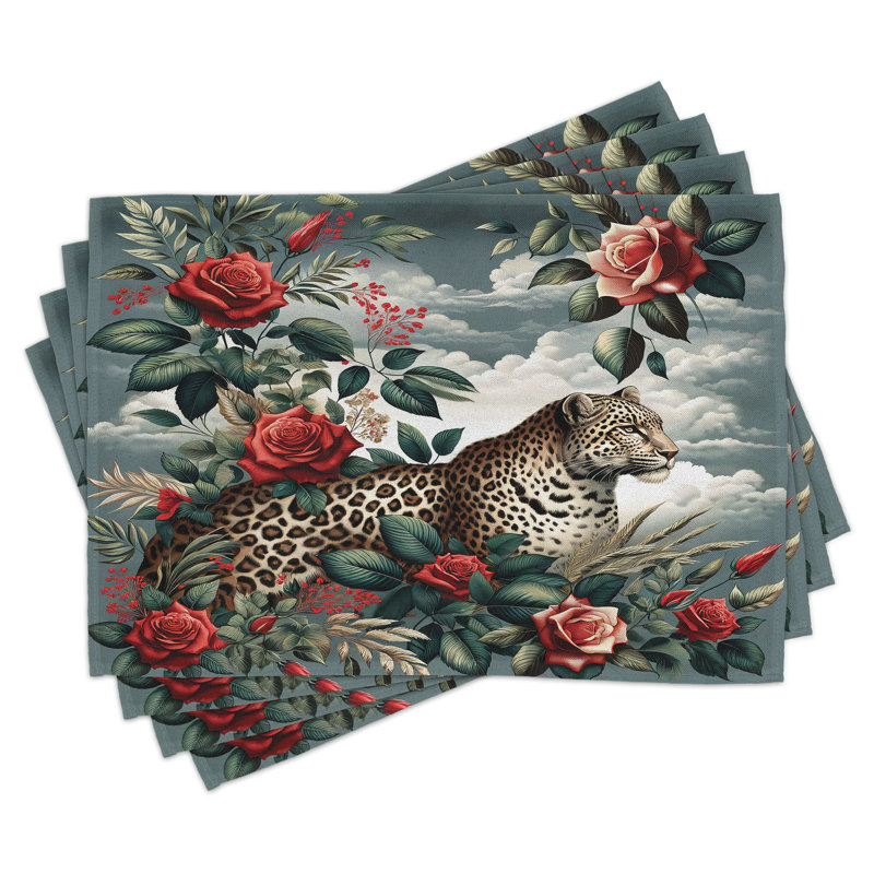 Ensemble de 4 napperons Ambesonne Leopard