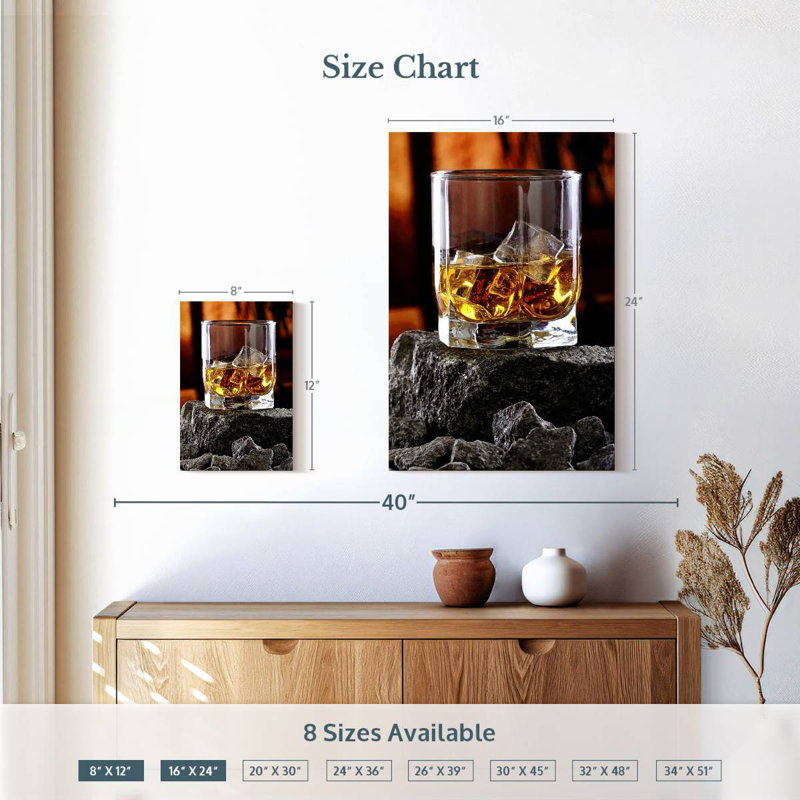 Yarlin Whiskey On Rocks, 12" H x 8" W