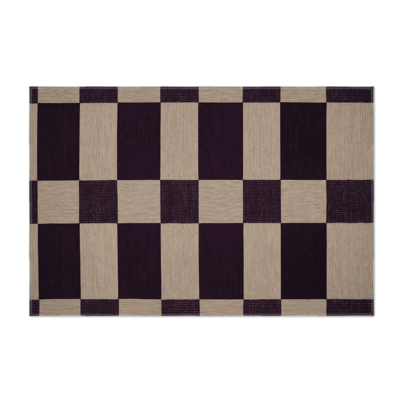 Tapis d'intérieur et d'extérieur à carreaux gris, Rectangle 9 pi x 12 pi