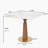 Modern Square Dining Table, 33.5" Sintered Stone Table with Wooden Leg & Gold Base, 2 - Person Kitchen Table for Small Space, 150lbs Weight Capacity-1367182170