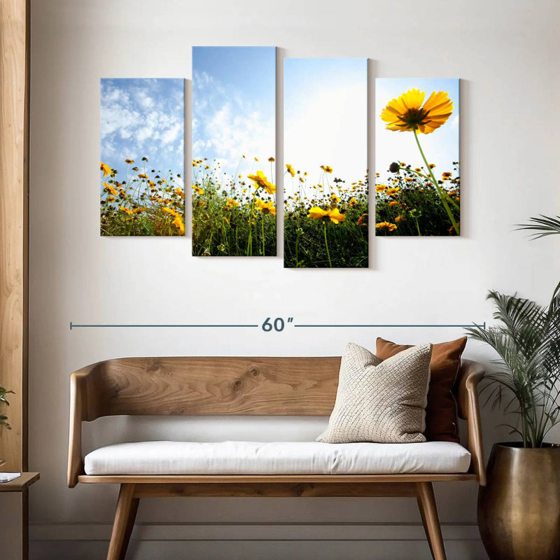 Harnek Yellow Summer Flowers, 32" H x 52" W