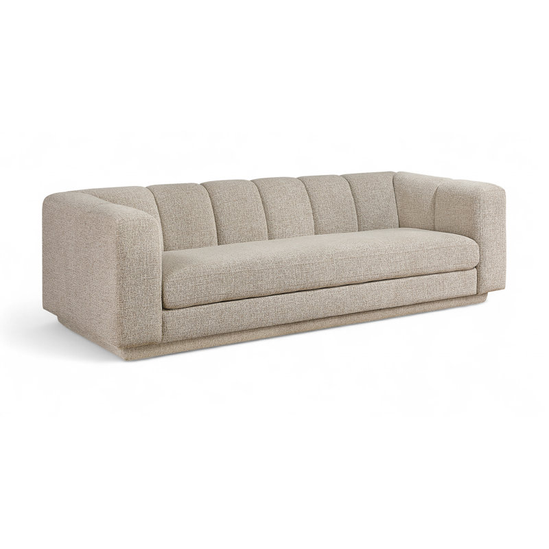 Canapé en tissu 95 po Chiquita, Tissu beige