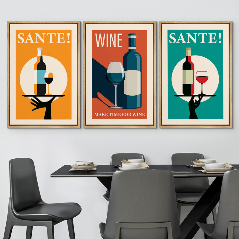 Déco chic à la mode, affiches de vin santé, boissons, cocktails, vin, art moderne, décoration, Cadre naturel flottant