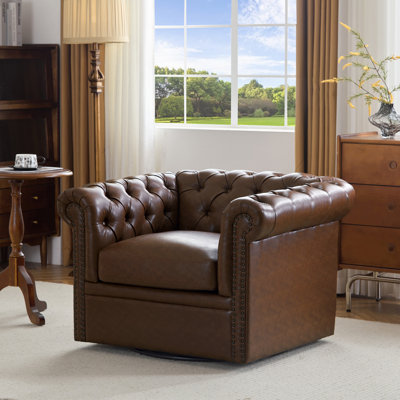 Fauteuil club pivotant rembourré Lawrence Chesterfield