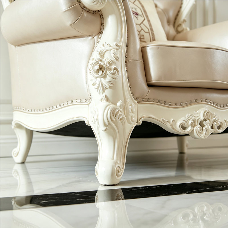 Canapé en cuir de style américain de luxe.