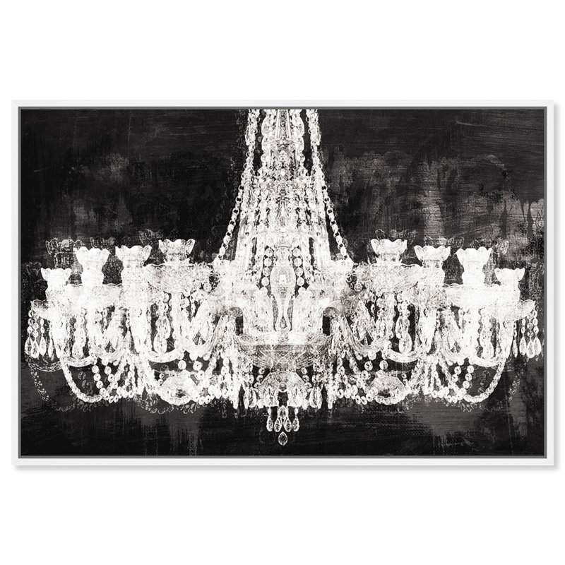 «Decadent Soiree», impression sur toile tendue en noir et blanc, H 15 po x l 10 po, Cadre blanc
