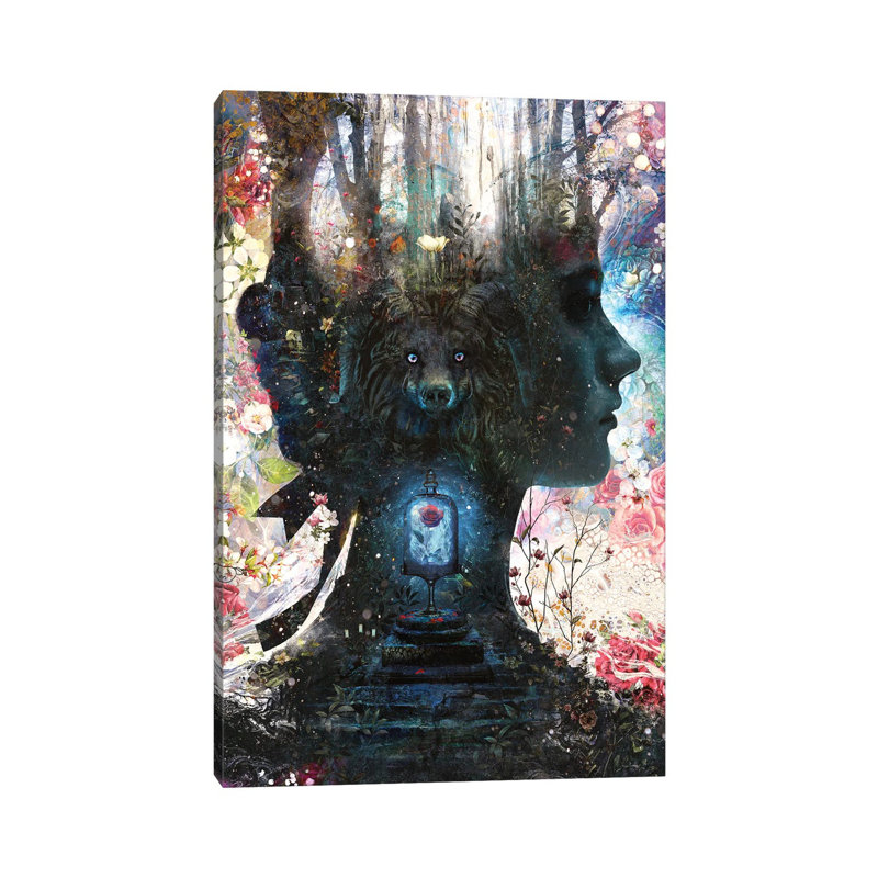 «A Beauty And Her Beast» par Barrett Biggers, impression sur toile tendue, H 26 po x l 18 po x 1,5 po