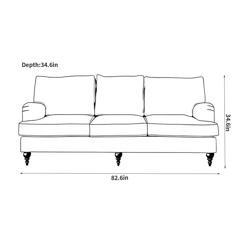 Canapé moderne en tissu décontracté, Marine