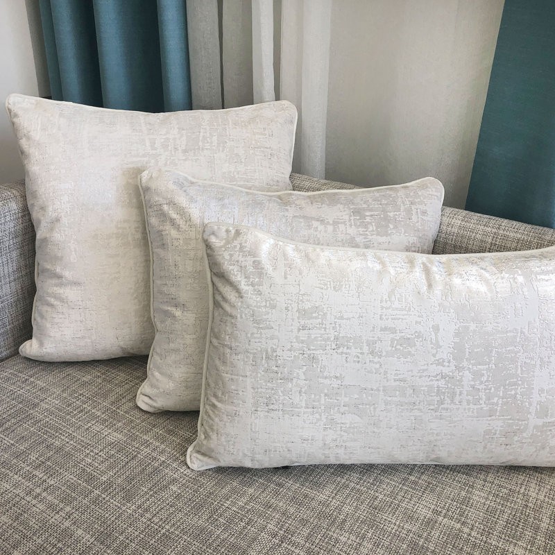 Gino Feather Throw Pillow, White