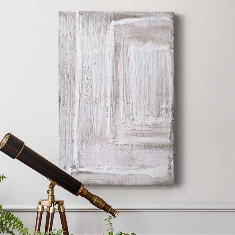 Concentric White I - impression sur toile tendue, H 36 po x l 24 po x P 1 po