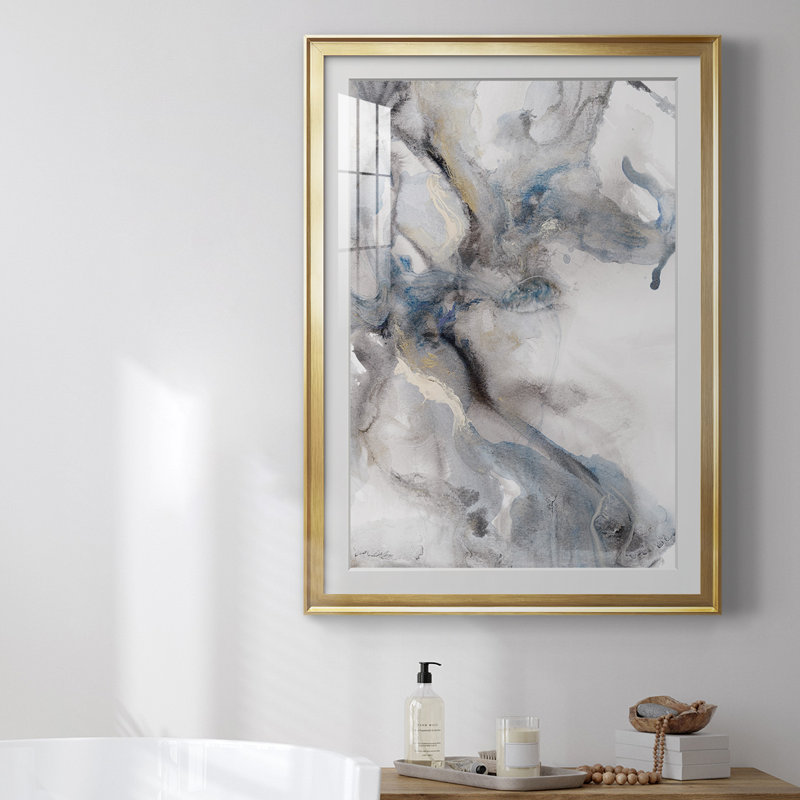 Marble Trance, reproduction encadrée de qualité supérieure prête à accrocher 47132, H 36,5 po x l 26,5 po, Doré