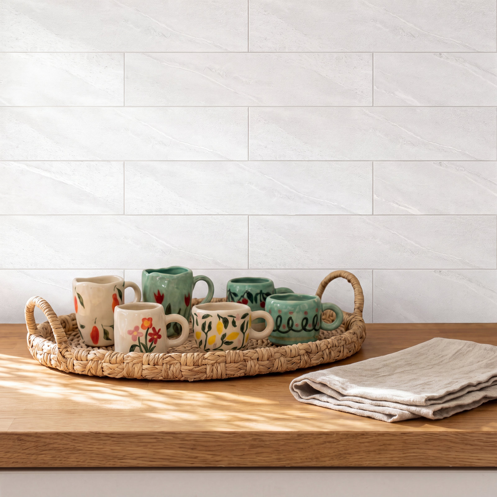 ALC 13" x 40" Chiseled Tile, Pearl
