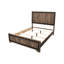 Grand lit avec tête de lit en bois, mobilier de chambre à coucher au fini chêne