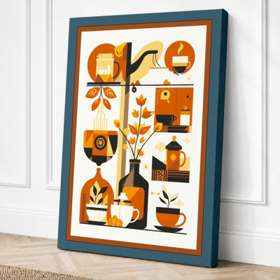 Coffee Journey in Frames Mid-Century - Wrapped Canvas