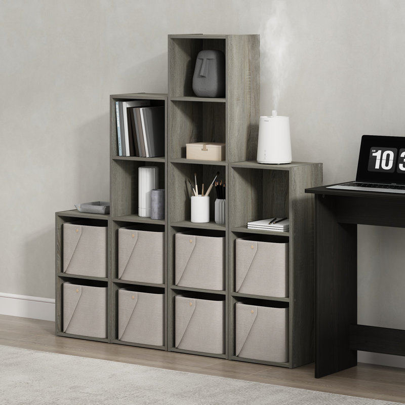 Cannice Bookcase, (5 Shelves) 52.1" H x 12" W x 9.3" D, French Oak