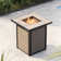 Steel Wicker Propane Outdoor Fire Pit Table with Lid