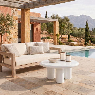 Latricia Round Concrete Coffee Table