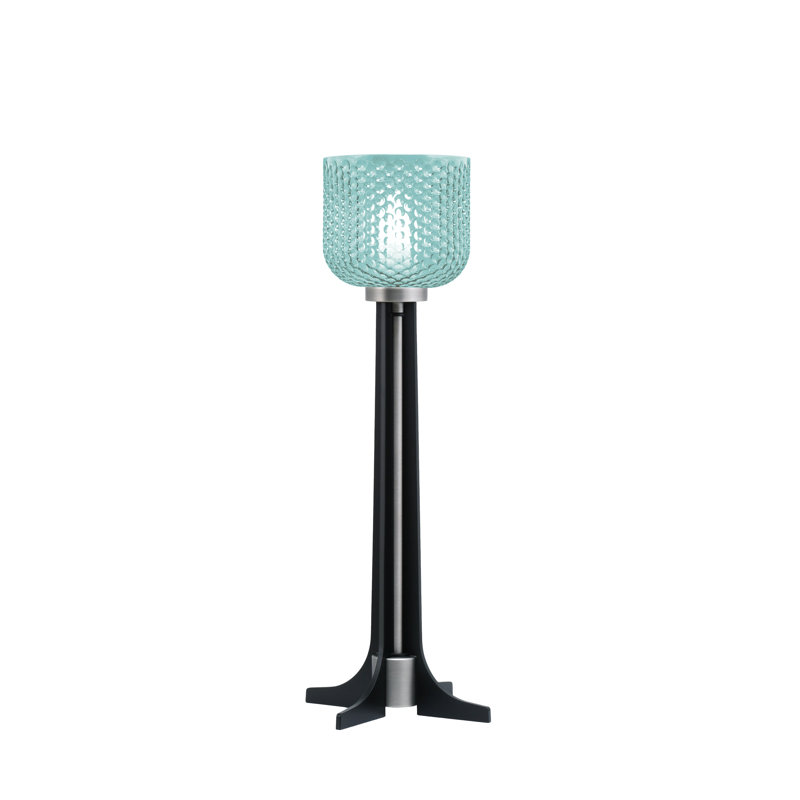 Manyah Metal Table Lamp, Graphite/Matte Black, Turquoise