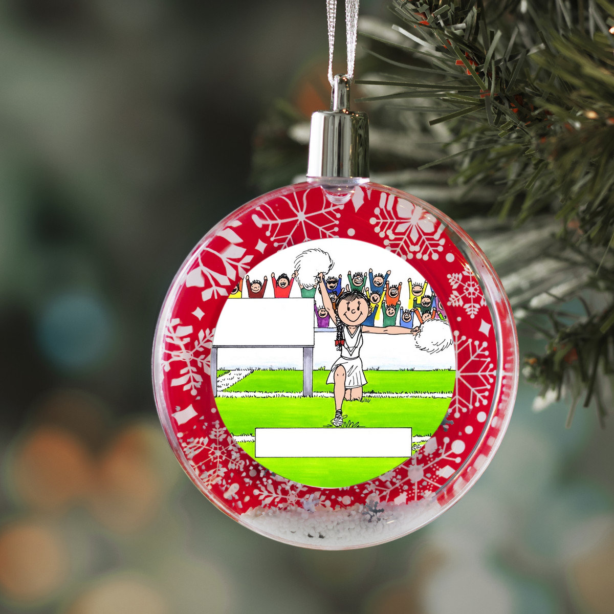 Cheer Team/Cheerleader And Pom-Poms Personalized Christmas Ornament/Bl – Personalized Ornaments
