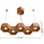 Luminaire suspendu 5 lumières DEL en bois nid d'abeille antique