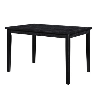 Modern Black Finish Dining Table For Effortless With Ash Veneer, 4 Veneer Informal Room, Seating 4