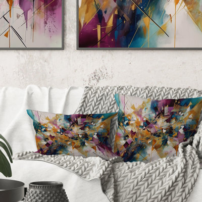 Coussin Golden Explosion Triangles I - Abstract