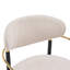 Chaise de salle à manger Wexley en fer de style moderne du milieu du siècle, avec assise rembourrée, structure ouverte et accents dorés-134036797-134036798