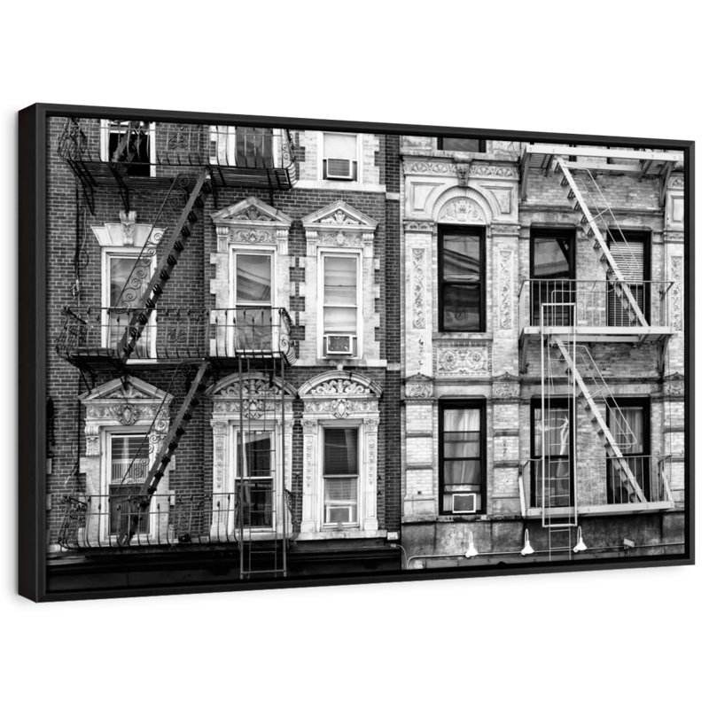 Architecture "Deux escaliers de secours muraux", H 9 po x l 13 po