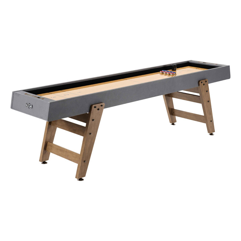 Kinwood 9ft Gray and Brown MDF Shuffleboard Table