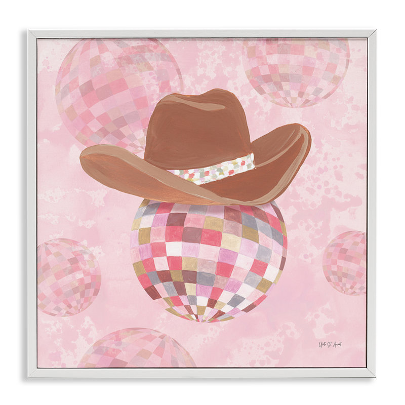 Rosy Hued Cowgirl, H 24 po x l 24 po, Estampe numérique encadrée blanc bord de mer