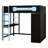Modern Loft Bed with Integrated Desk and Open Wardrobe Storage-208471761