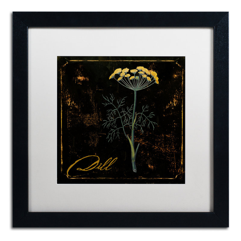 Jadaya «Black Gold Herbs I», impression encadrée, Blanc, H 16 po x l 16 po x P 0,5 po