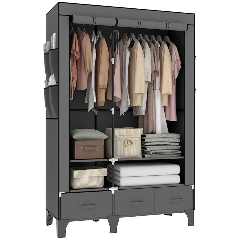 109cm Portable Wardrobe, Grey