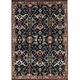 Blue Hand-Knotted Wool Floral Crosses Classic Traditional Modern Contemporary Carpet Rug