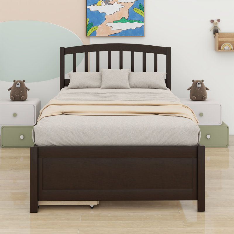 Platform Storage Bed  With Two Drawers, Espresso