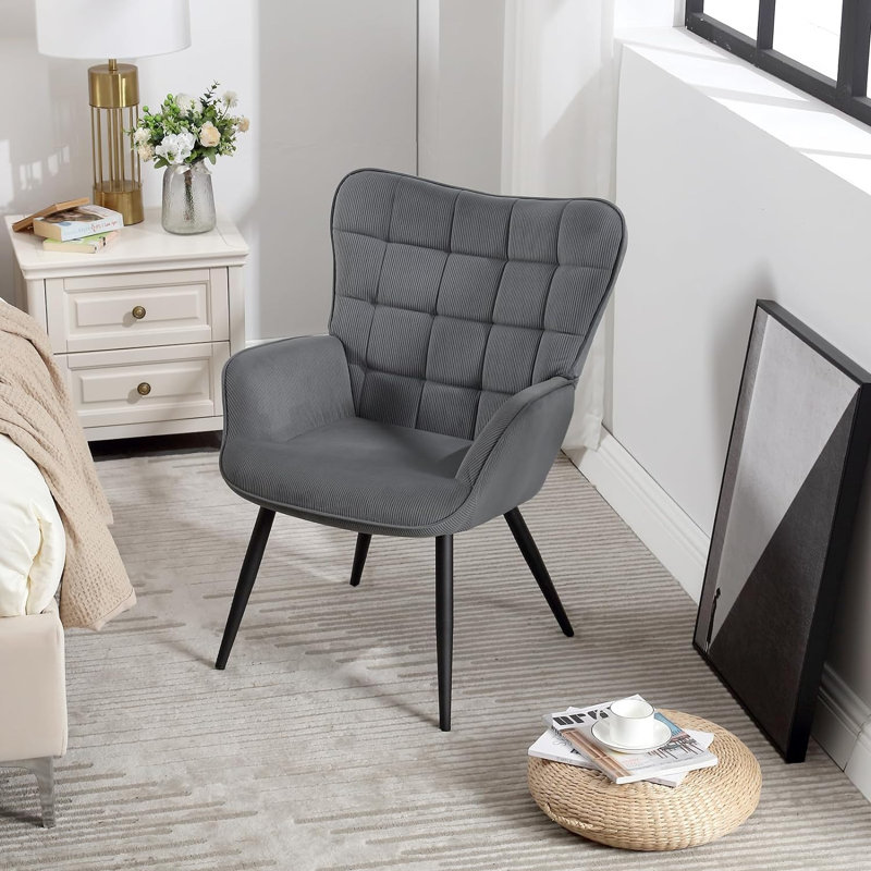 Ortrun Upholstered Armchair, Dark Grey