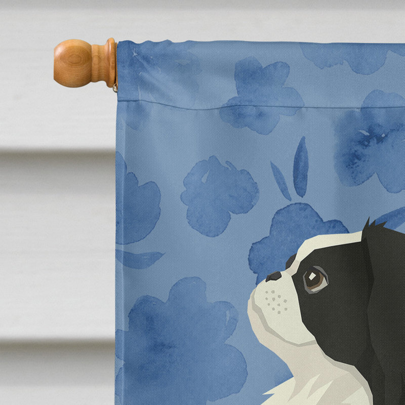 Caniche en polyester à 2 côtés 40 x 28 po standard welcome drapeau maison, Épagneul japonais 1