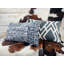 Tissage de coussins géométriques en chenille tissé gris anthracite 16 po x 25 po